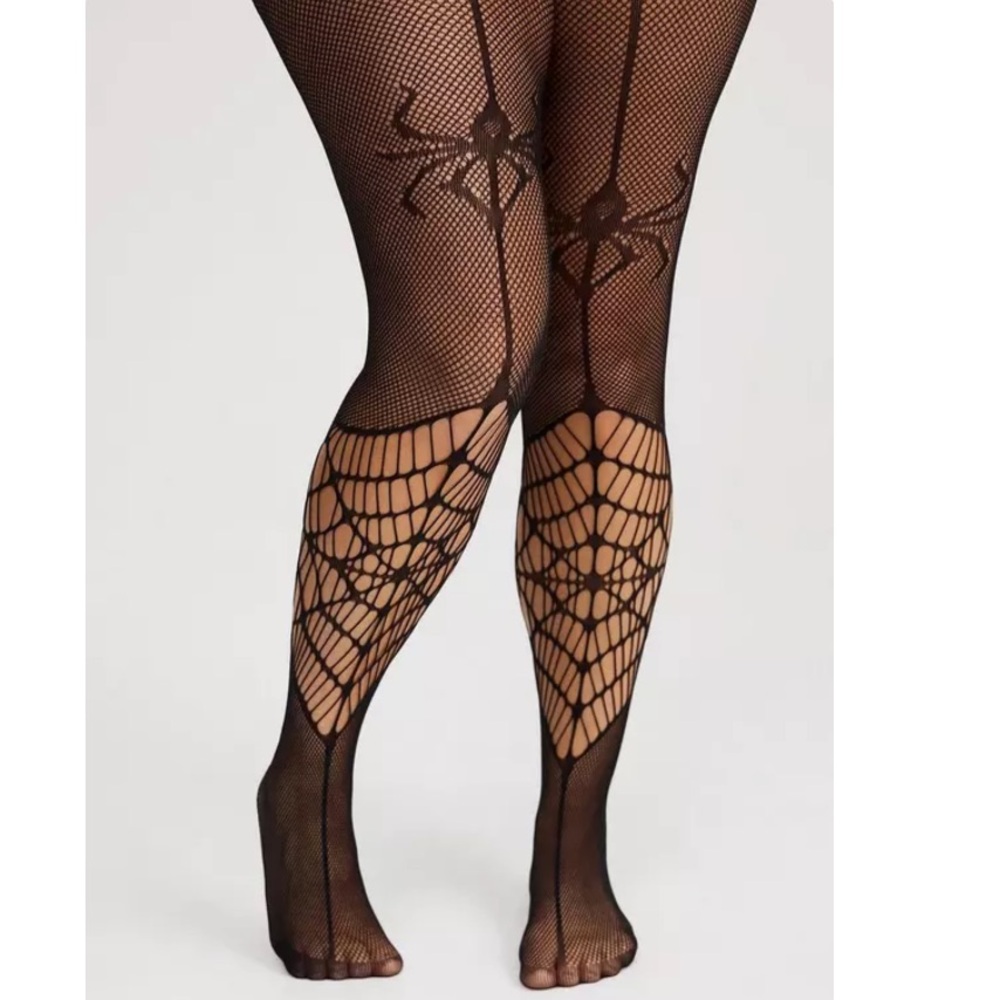 TORRID NWT Halloween Spider Web Tights